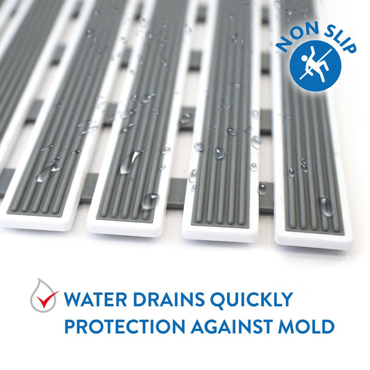 Caillebotis Douche, Caillebotis Salle de Bain, Tapis de Bain Antidérapant, Tapis de Douche, Tapis Sortie de Douche, Tatkraft Bond 4
