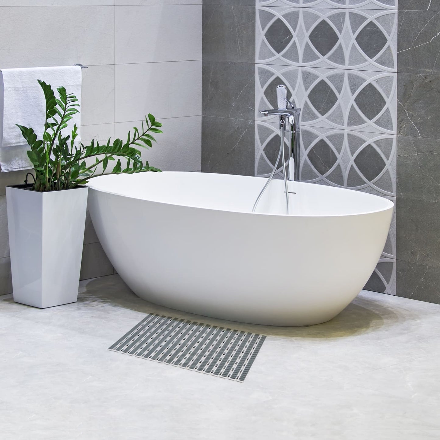 Caillebotis Douche, Caillebotis Salle de Bain, Tapis de Bain Antidérapant, Tapis de Douche, Tapis Sortie de Douche, Tatkraft Bond 6