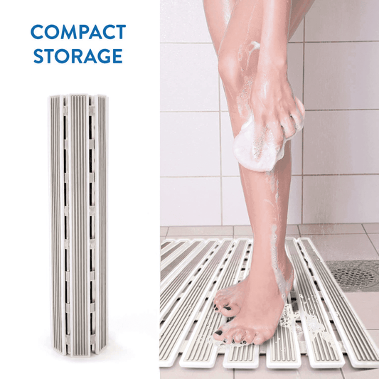 Caillebotis Douche Plastique, Tapis de Douche, Caillebotis Salle de Bain, Tapis de Baignoire Antidérapant, Tatkraft Bond Beige 2