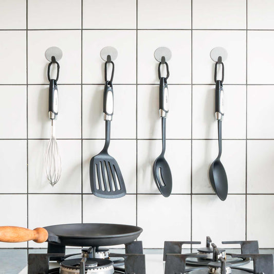 Ensemble de 4 Crochets Adhesif Mural - Porte-Serviettes - Argent - Tatkraft Band