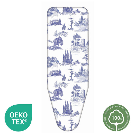 Housse table à repasser, format XL 140 × 55 cm, 100 % Сoton, avec clip, Fabriquée en Italie, Colombo Tuscan Summer, 2