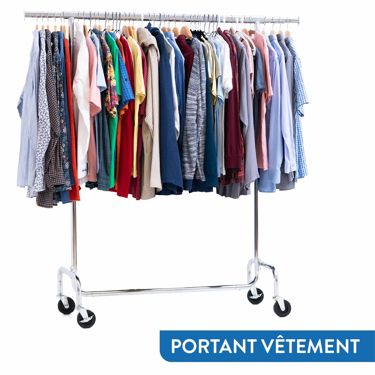Portant Vêtement Solide, avec Housse Imperméable, sur Roulettes, Charge 130 kg, Réglable, Acier Chromé, Tatkraft Didrik & Schild, 5