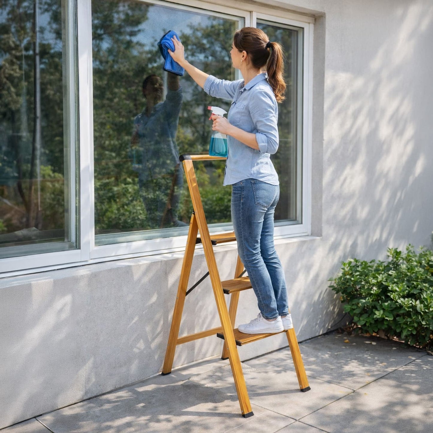 Escabeau domestique, escabeau 3 marches, échelle de ménage, marche pliante,Tatkraft Up, 3