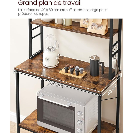 Etagere Cuisine, Etagere Micro Onde, 6 Etageres, VASAGLE, 2