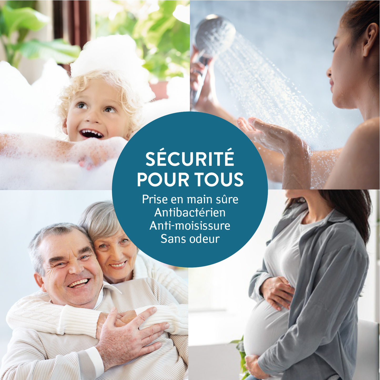 Tapis de Douche Antidérapant Senior, Tapis Douche Italienne, Tapis de Douche, Tapis Baignoire Antidérapant, Tatkraft Detail Noir 6