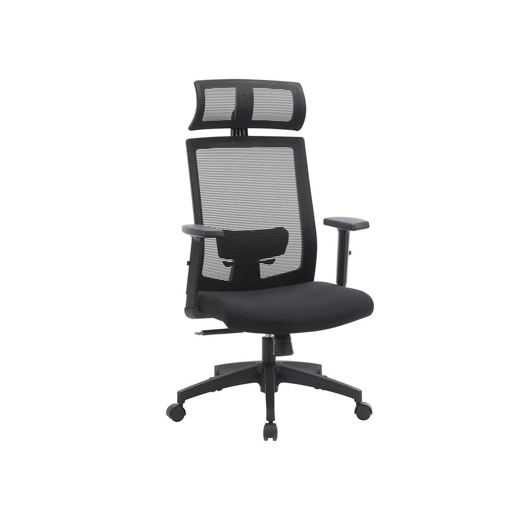 Fauteuil de Bureau, Chaise de Bureau Ergonomique, pivotant à 360°, inclinaison du dossier jusqu’à 120°, Noir, Songmics, 1