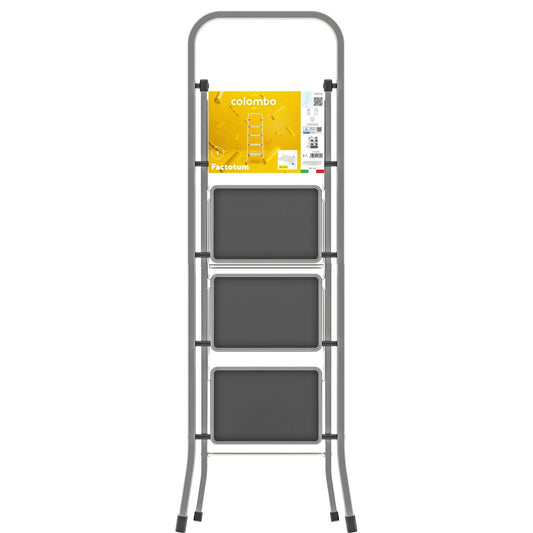 Escabeau 4 marches, Escabeau Pliable, Escabeau Sécurisé, marches 30x21 cm, charge max.150 kg , Colombo FACTOTUM ALUMINIUM , 3