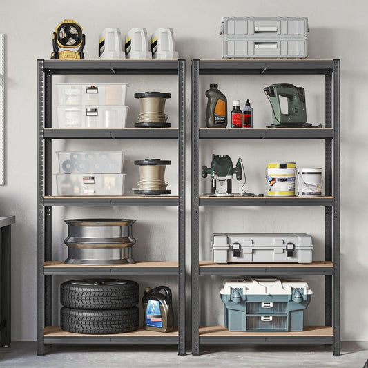 Étagère rangement, Etagere charge lourde, Capacité 875 kg, 5 Niveaux, 40x90x180 cm, Etagere metal, Gris, Songmics, 1