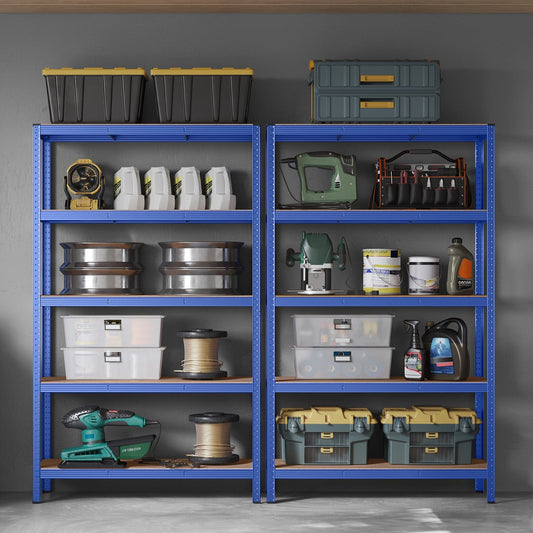 Étagère, 5 Niveaux, Etagere charge lourde, Capacité 750 kg, 60 x 120 x 200 cm, Etagere metal, Bleu, Songmics, 1