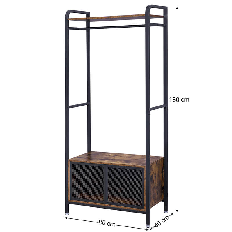 Vestiaire d'Entrée, Porte Manteau, Portant Vetement, Tringle Vetement, Rangement Chaussures, Marron et Noir, VASAGLE,7