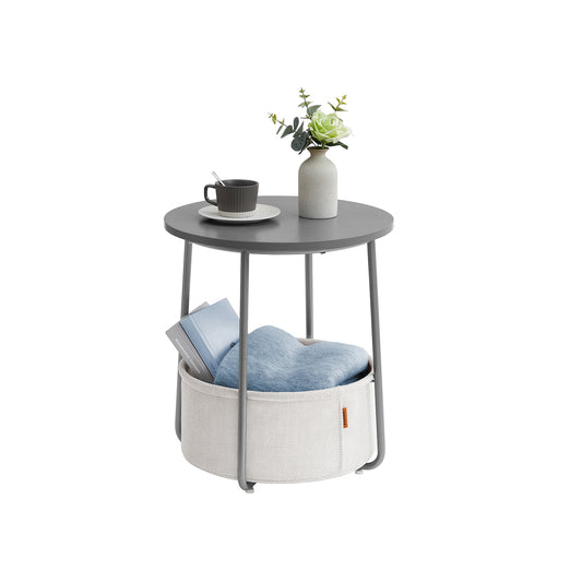 Table de Chevet, Table Basse Ronde, Bout de Canapé, Table de Salon, Buffet Bas, Table Console, Table d’appoint, VASAGLE, 2