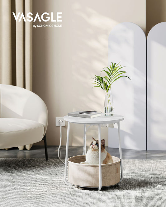 Table de Chevet, Table Basse Ronde, Bout de Canapé, Table de Salon, Buffet Bas, Table Console, Table d’appoint, VASAGLE, 2