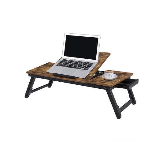 Support Ordinateur Portable, Support PC Portable Lit, Jusqu à 14,3 Pouces, avec Pieds réglables, Marron Rustique, Vasagle, 1