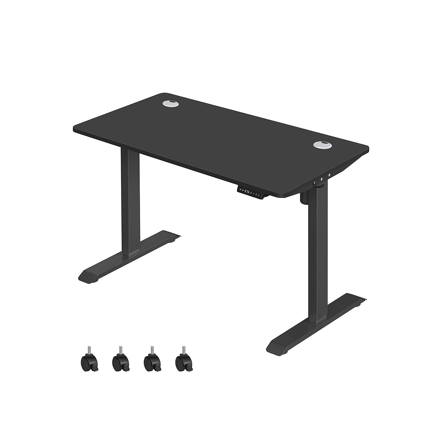 Bureau Electrique, Bureau Reglable Hauteur, Bureau Debout, 60 x 120 cm, Bureau de Travail, de 3 hauteurs, Noir, Songmics, 1