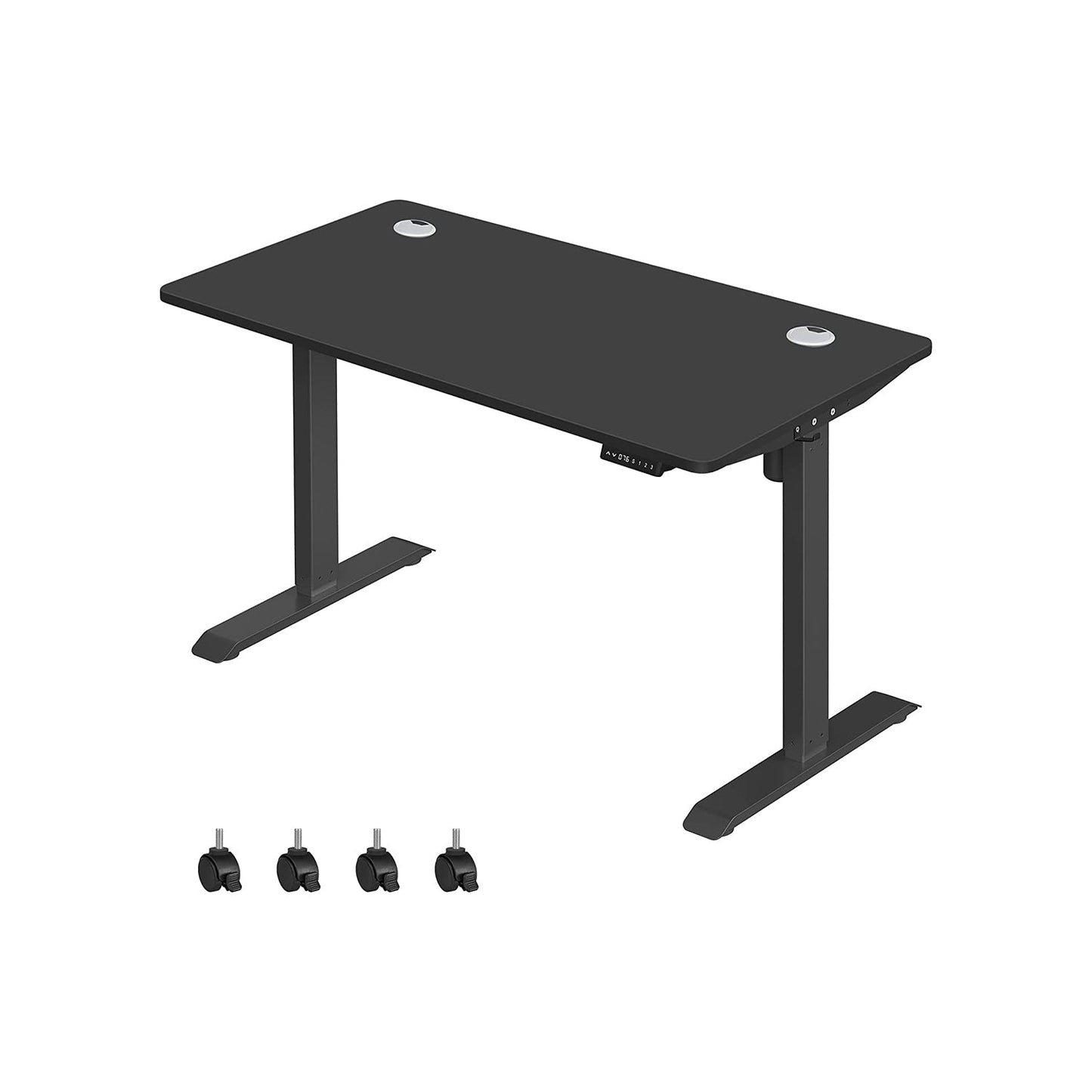 Bureau Electrique, Bureau Reglable Hauteur, Bureau Debout, 70 x 140 cm, Réglable en Continu, de 3 Hauteurs, Noir, Songmics, 1
