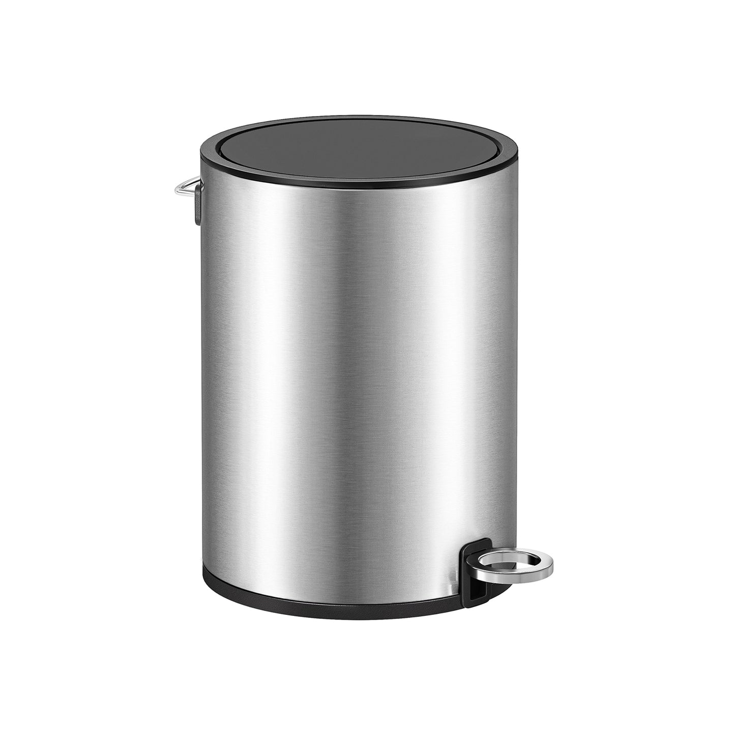 Poubelle, 3L, Poubelle Salle de Bain, Poubelle avec Couvercle, Fermeture en Douceur, Acier, Argent, SONGMICS, 1