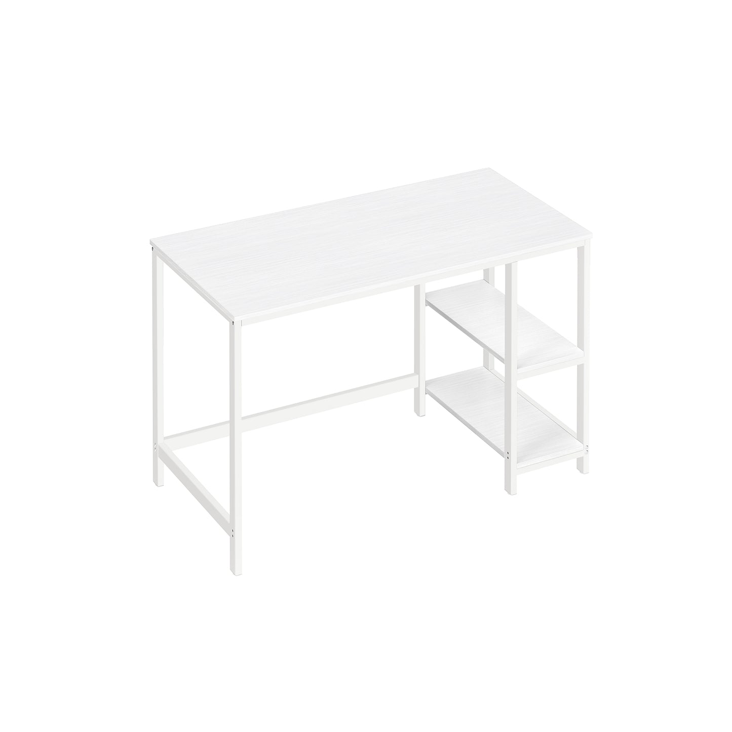 Bureau avec Rangement, Bureau de Travail, Bureau, avec 2 Étagères Réversibles, Blanc, Vasagle, 1