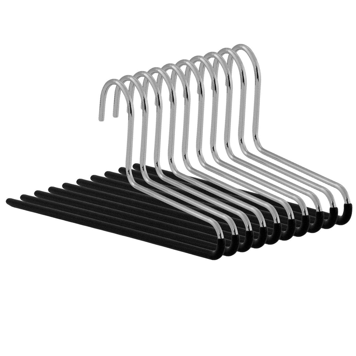 Cintre Pantalon, Cintres, lot de 10 PCs, largeur 35 cm, Cintre Vetement, avec effet antidérapant, MAWA KH C - Noir, 1