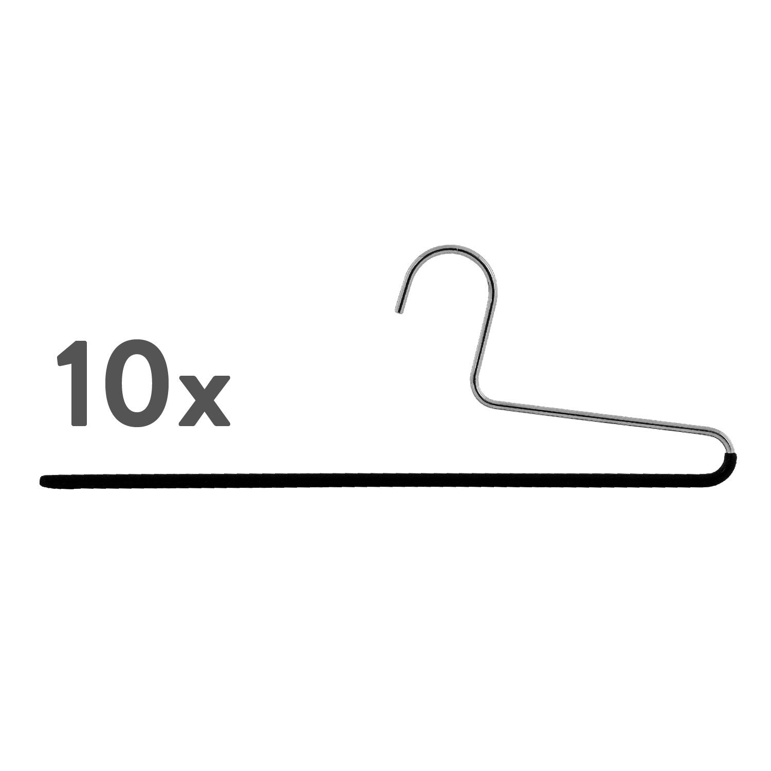 Cintre Pantalon, Cintres, lot de 10 PCs, largeur 35 cm, Cintre Vetement, avec effet antidérapant, MAWA KH C - Noir, 4