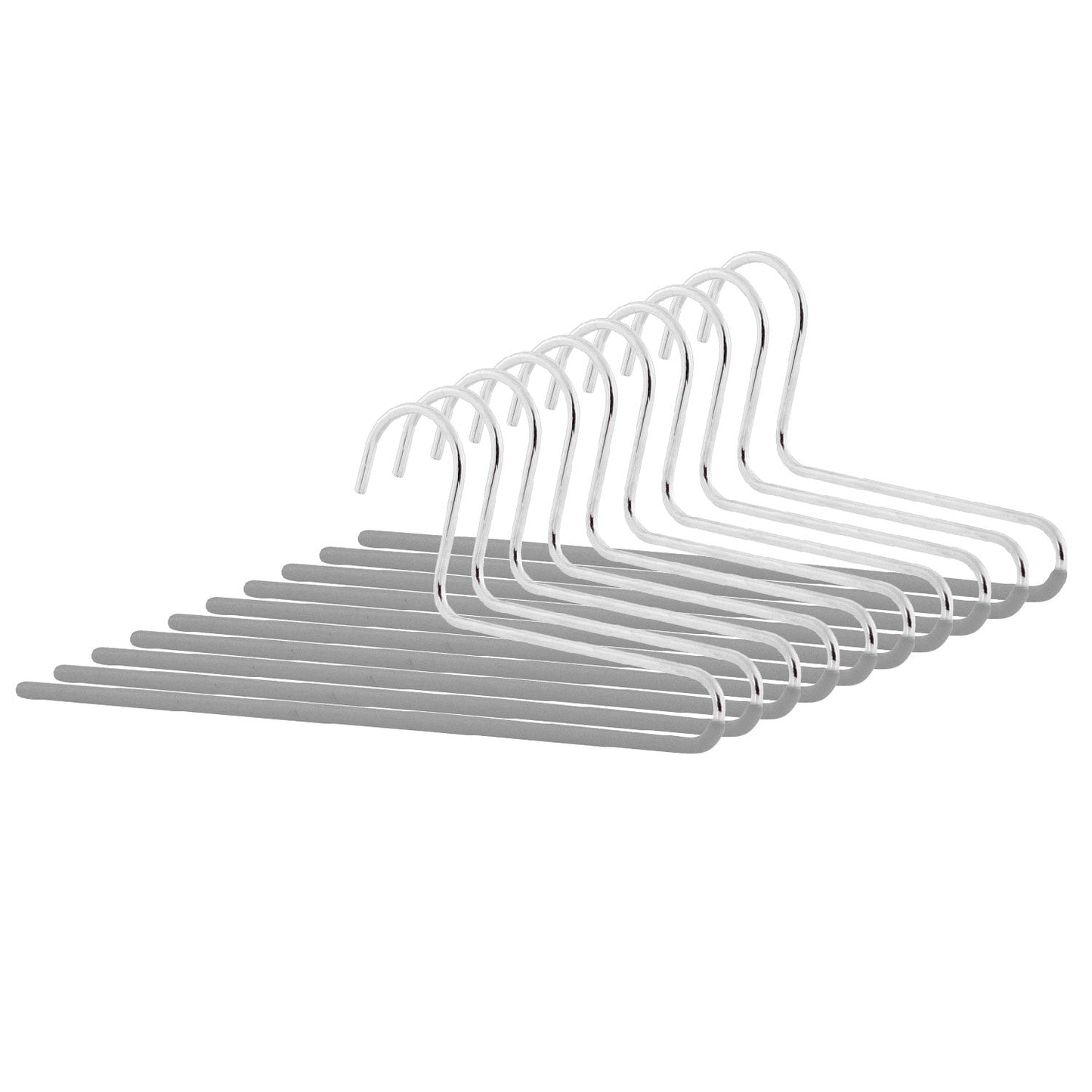 Cintre Pantalon, Cintres, lot de 10 PCs, largeur 35 cm, Cintre Vetement, avec effet antidérapant, MAWA KH C - Argenté, 1