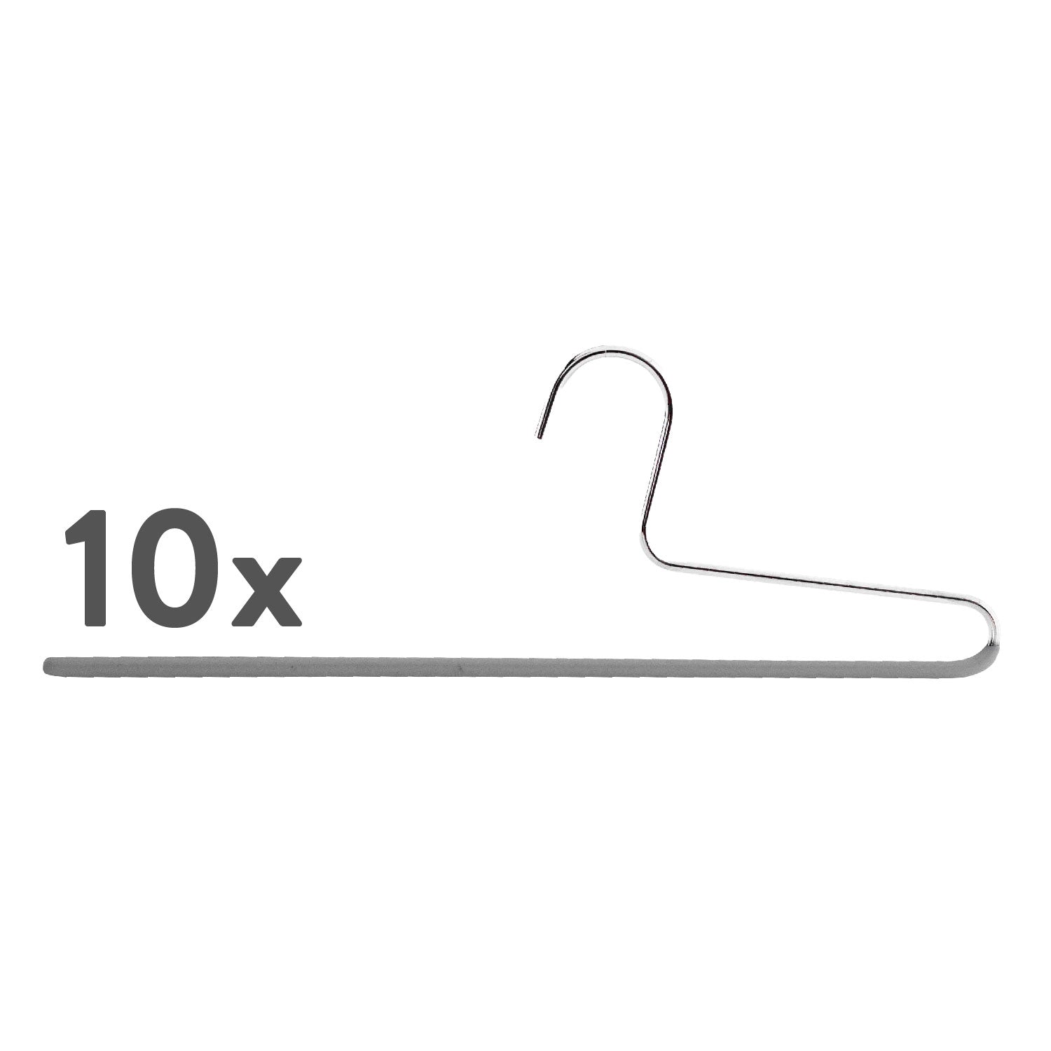 Cintre Pantalon, Cintres, lot de 10 PCs, largeur 35 cm, Cintre Vetement, avec effet antidérapant, MAWA KH C - Argenté, 4
