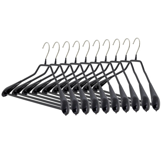 Cintres, lot de 10 PCs, Cintre Vetement, Cintre Pantalon, largeur 42cm, Crochet rotatif, MAWA Bodyform LS - Noir