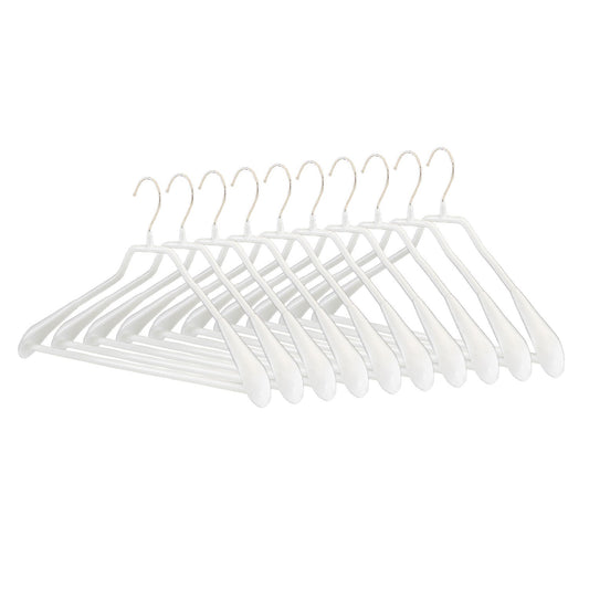 Cintres, lot de 10 PCs, Cintre Vetement, Cintre Pantalon, largeur 42cm, Crochet rotatif, MAWA Bodyform LS - Blanc