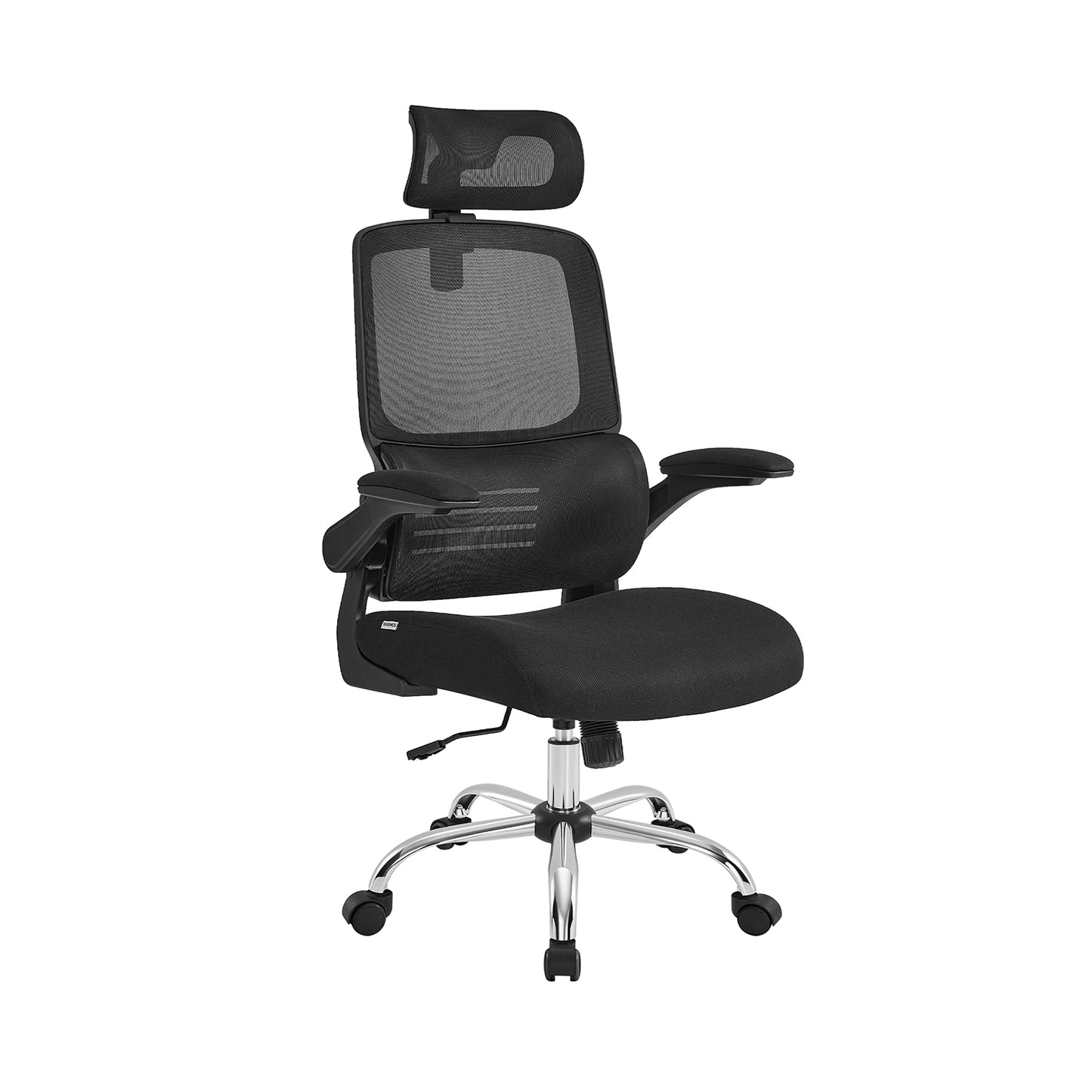 Chaise de Bureau, Fauteuil de Bureau, Haut Dossier, Chaise en Maille, Soutien Lombaire, Appui-tête Réglable, Noir, Songmics, 1