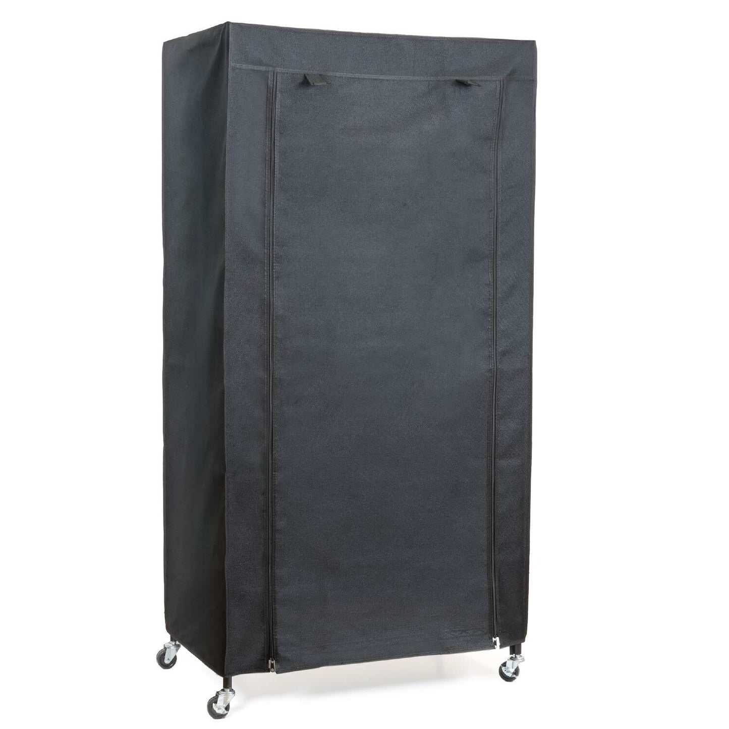 Penderie Tissu, Armoire Tissu, avec Roulettes, Portant Vêtement Solide, Jusqu'à 70kg, Penderie avec housse noir lin, art moon Buffalo, 4