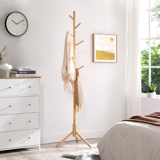 Porte Manteau, Portant vetement bois, 8 Crochets, 3 Hauteurs Réglables, Couleur Boisée, VASAGLE, 5