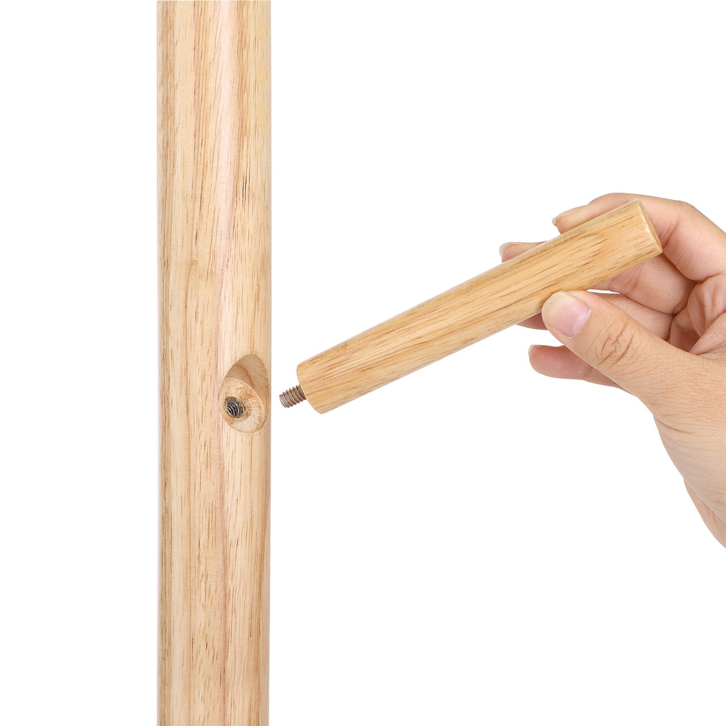 Porte Manteau, Portant vetement bois, 8 Crochets, 3 Hauteurs Réglables, Couleur Boisée, VASAGLE, 11