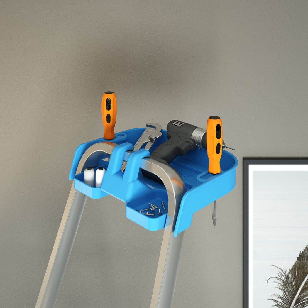 Escabeau 3 marches, Escabeau Pliable, marche extra large 12cm, avec bac de rangement, charge max.150kg, Colombo ATLANTICA , 2