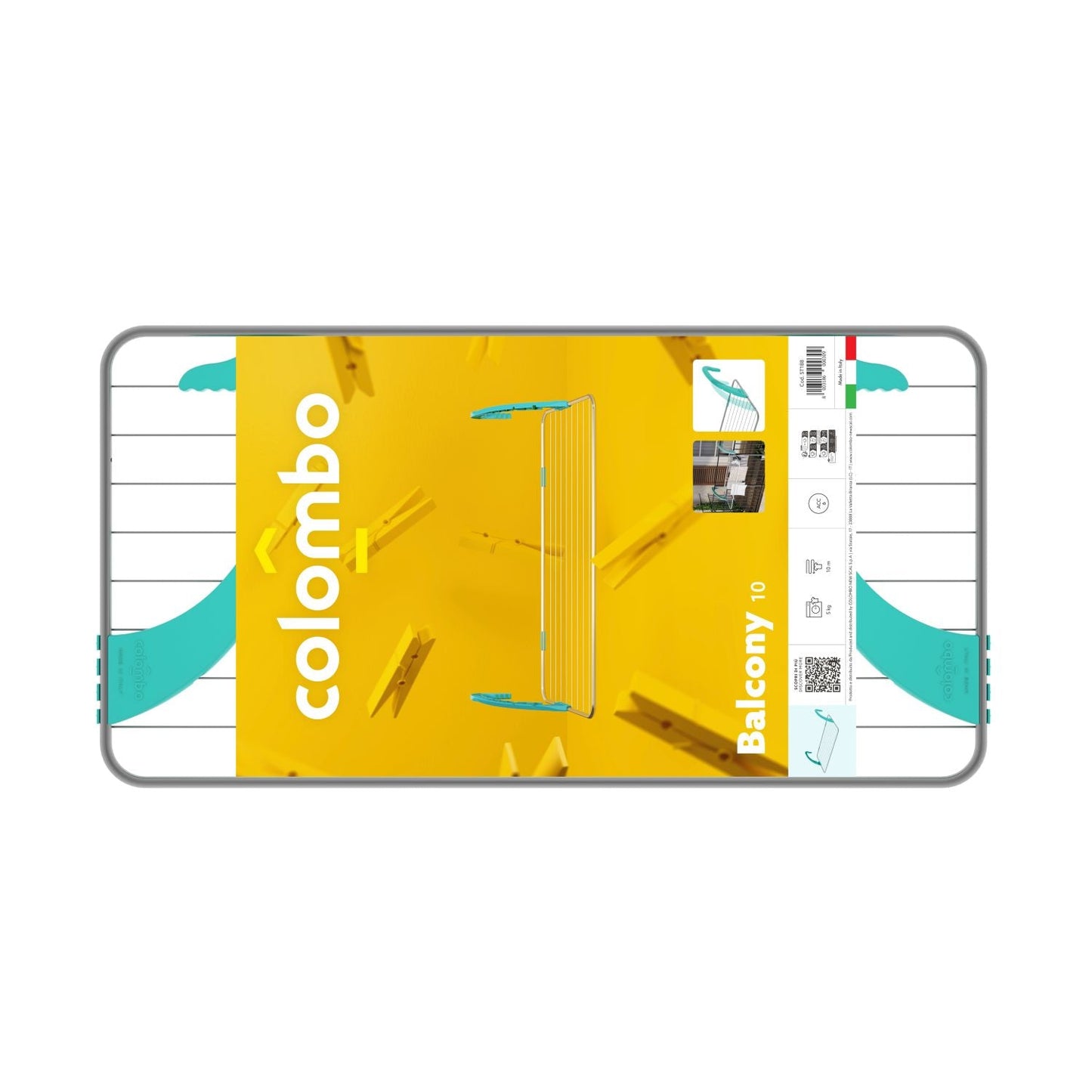 Etendoir a linge pliable, Séchoir à linge, Longueur de séchage 10m, Capacité de linge 5kg, Colombo BALCONY 10 , 3