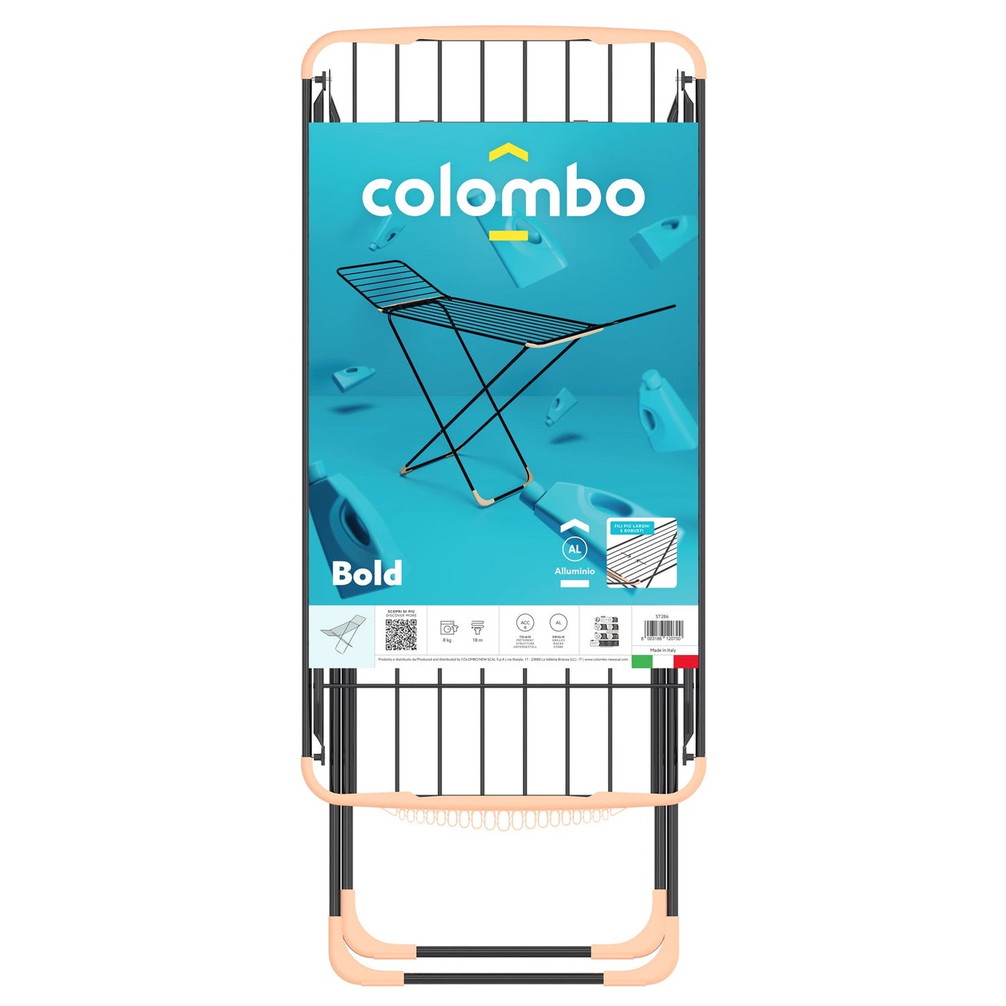 Étendoir à linge pliable, Tancarville Linge, Étendoir à linge peu encombrant, Fabriqué en Italie, Colombo BOLD