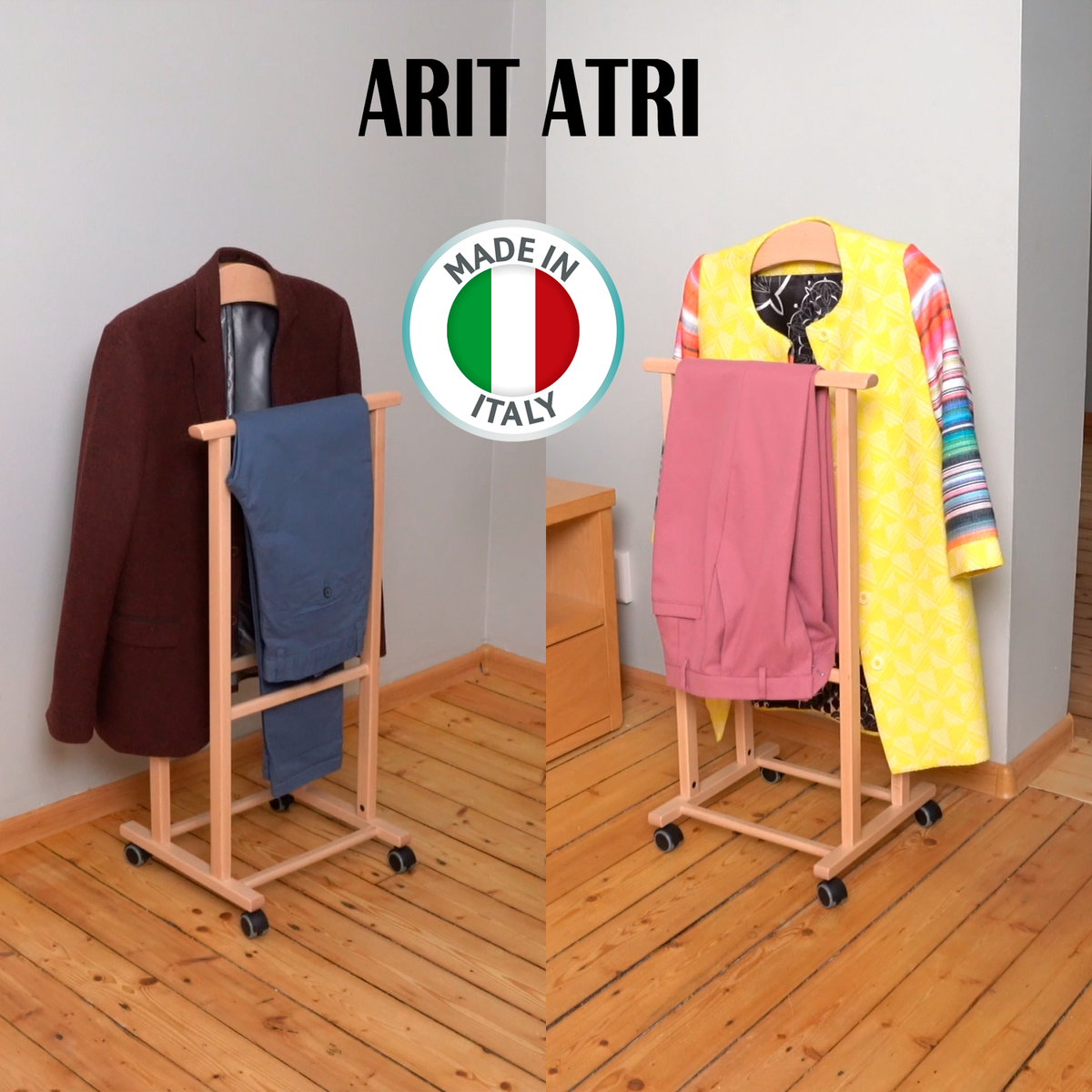 Valet de Chambre, sur Roulettes, Valet de Nuit, Porte-Vêtements, Valet Vetement, ARIT ATRI, 3
