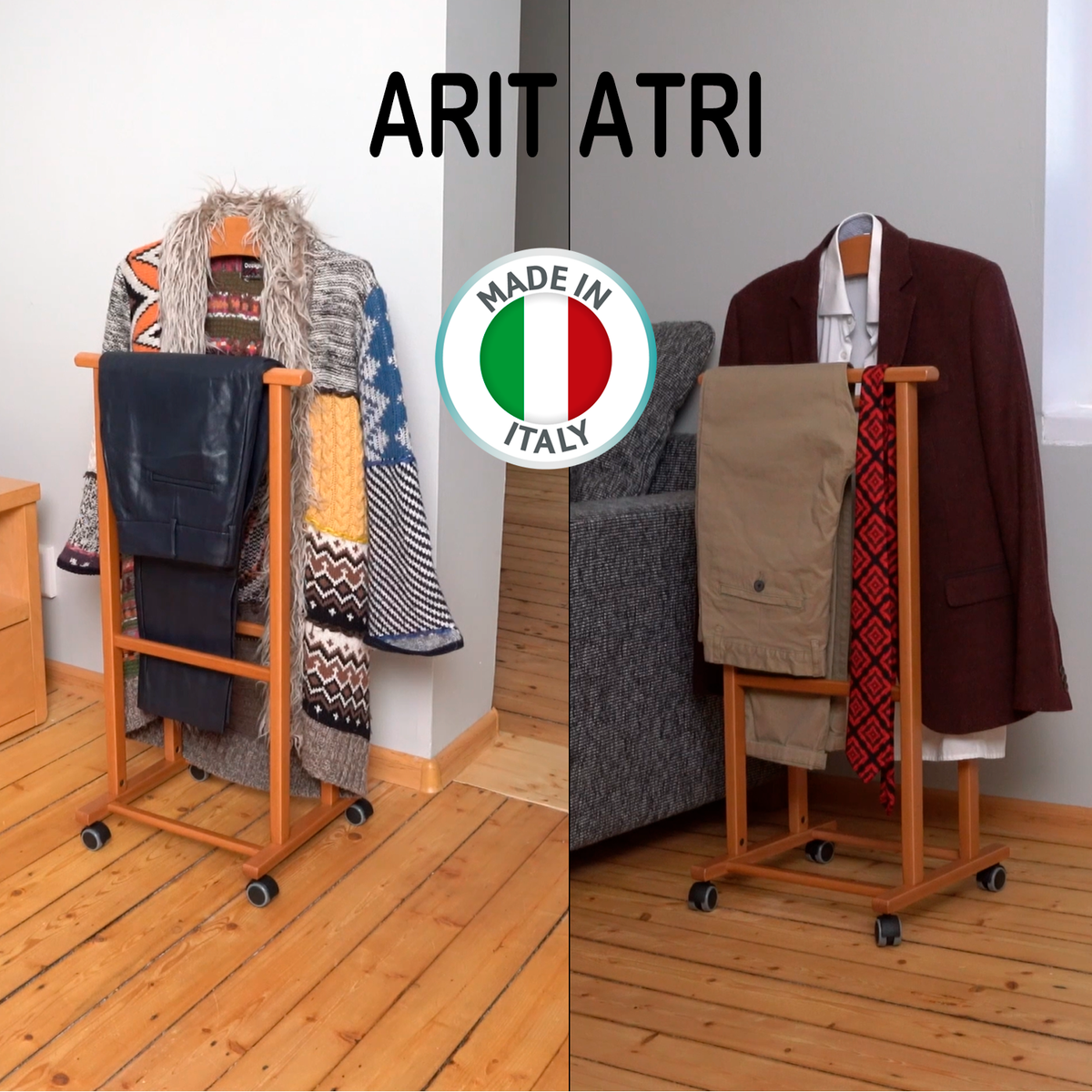 Valet de Chambre, sur Roulettes, Valet de Nuit, Porte-Vêtements, Valet Vetement, ARIT ATRI, 4