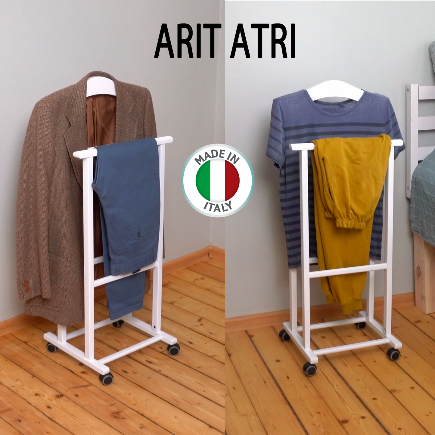 Valet de Chambre, sur Roulettes, Valet de Nuit, Porte-Vêtements, Valet Vetement, ARIT ATRI, 7