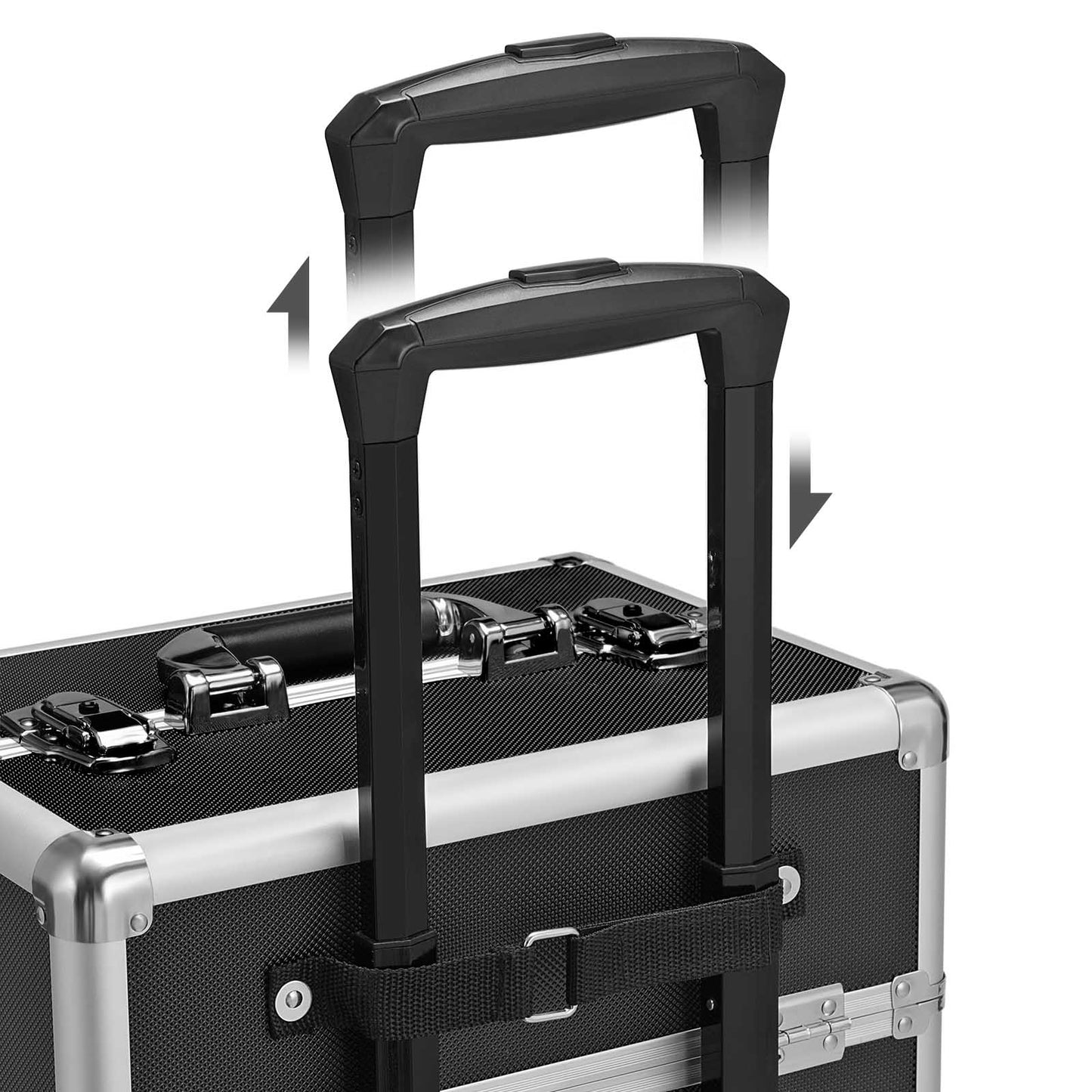 Valise de Maquillage Professionnel 4-en-1, Mallette Cosmétique, 35x25x79, Verrouillable, roulettes à 360°, Noir, SONGMICS, 6