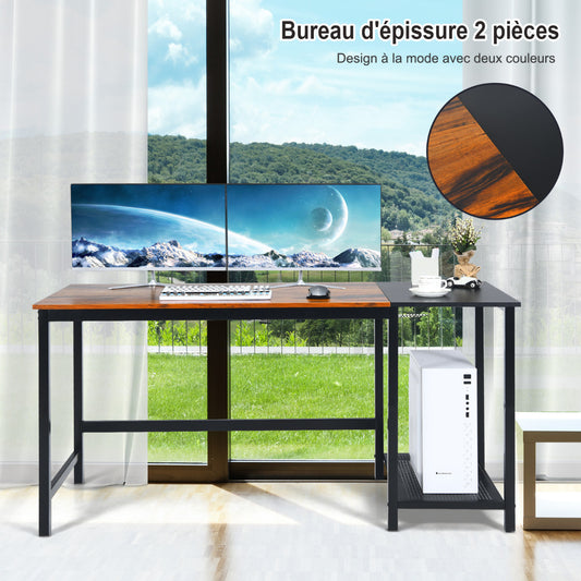 Bureau Ordinateur, Bureau Informatique, Bureau Moderne, Table de Bureau, Poste de Travail, Costway, 2
