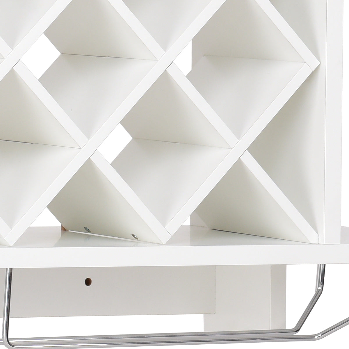 Porte Bouteille Mural, Range Bouteille, Porte Bouteille Vin, Casier a Bouteille, 2 Étages Grande Capacité, Blanc, Costway, 4