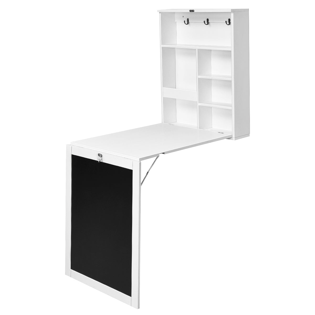 Bureau Pliable Mural, Bureau Pliable, Bureau Ordinateur, Bureau Informatique, Bureau Moderne, Table de Bureau, Costway, 1