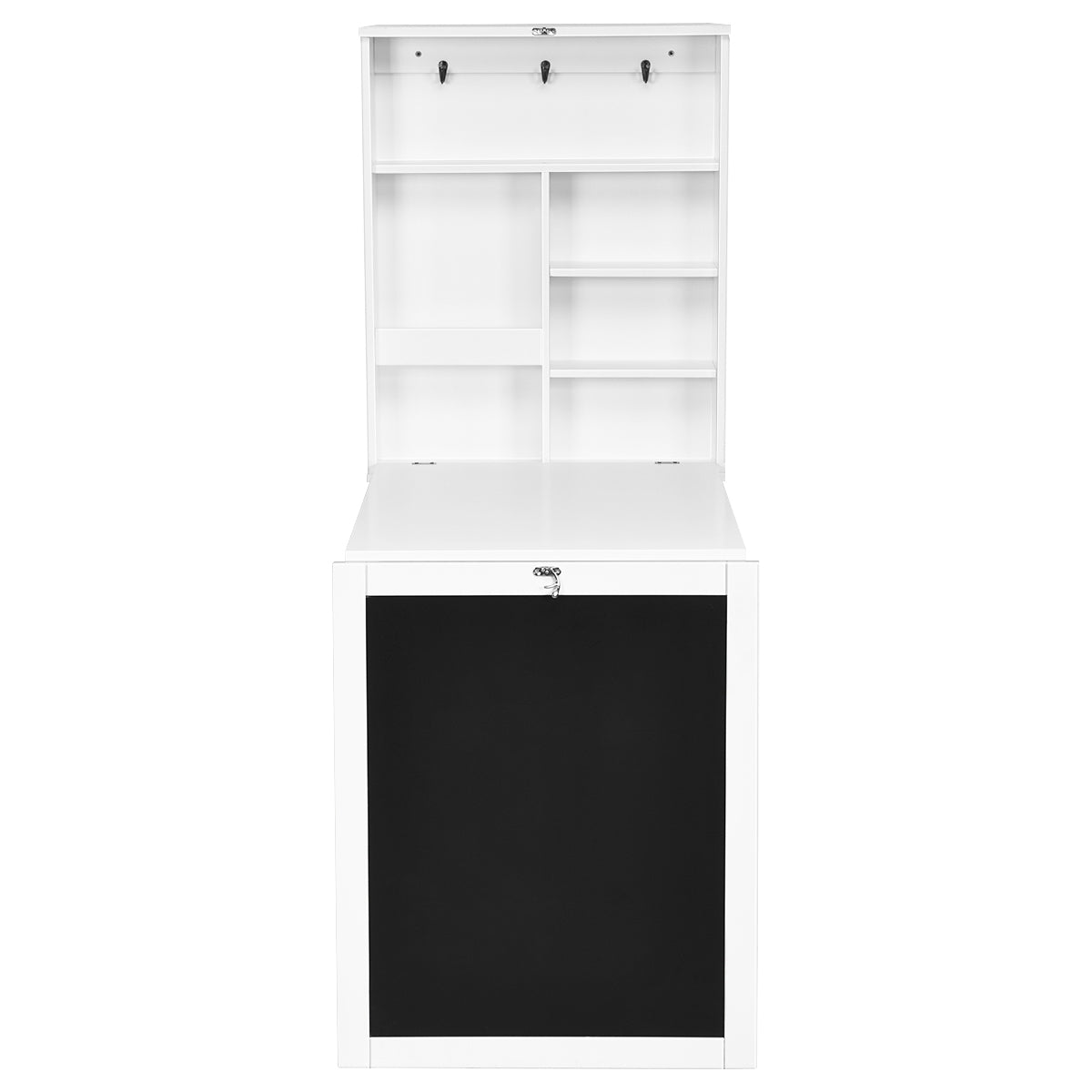 Bureau Pliable Mural, Bureau Pliable, Bureau Ordinateur, Bureau Informatique, Bureau Moderne, Table de Bureau, Costway, 4