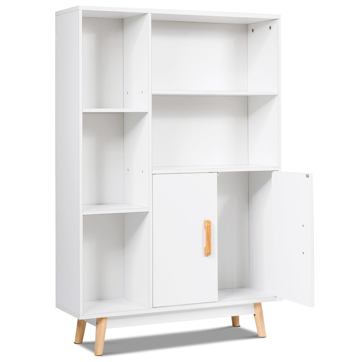 Étagère Bibliothèque, Meuble Etagere, Etagere de Rangement, Bibliothèque Armoire de rangement, Blanche, Costway, 7