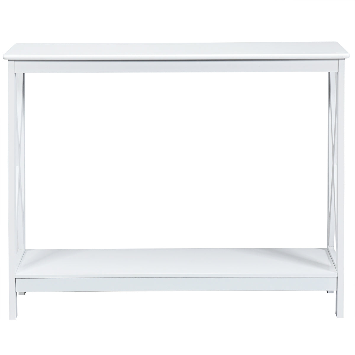 Console d'entrée, Petite Table, Petite Console Entrée, Table Console, Table de salon, Style Industriel, Blanc, Costway, 5