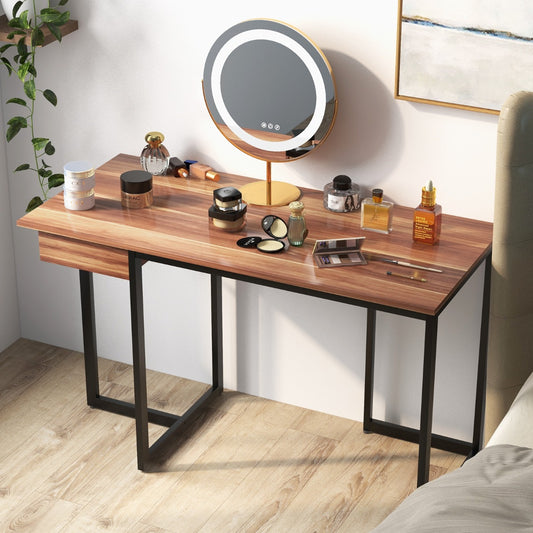 Bureau Ordinateur, Bureau Informatique de 120 cm, Bureau Moderne, Table de Bureau avec Roulant, Poste de Travail, Costway, 2