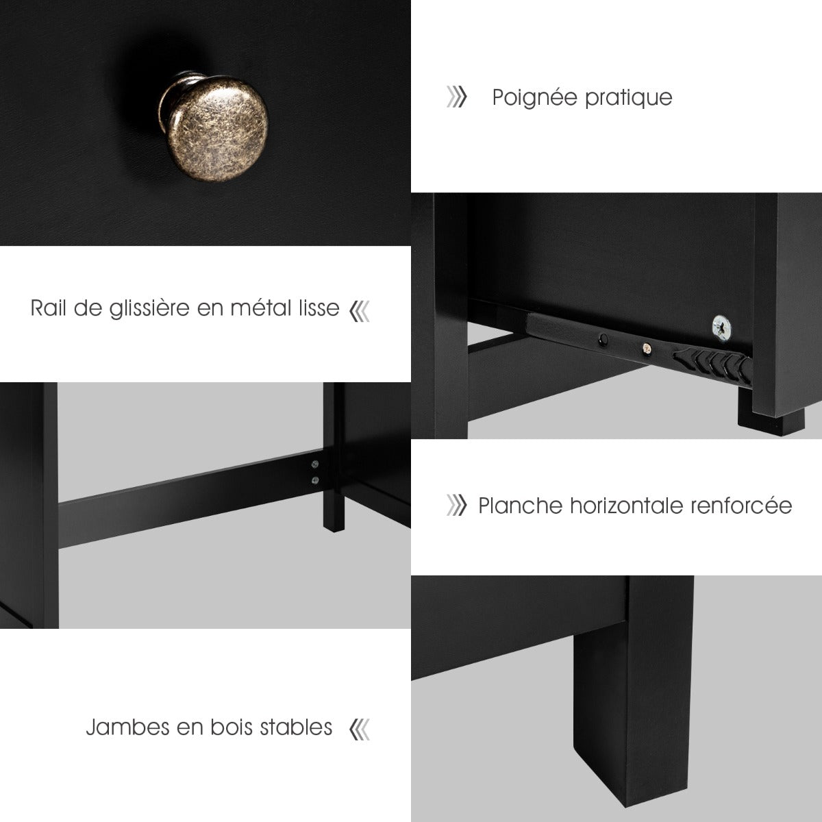 Bureau Ordinateur, Bureau Informatique, Bureau Moderne, Table de Bureau, Poste de Travail, Costway, 6
