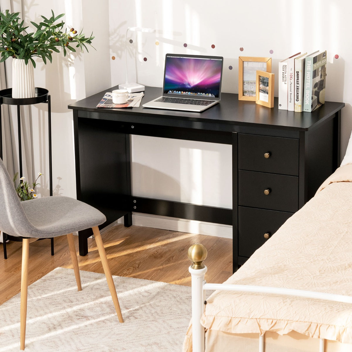 Bureau Ordinateur, Bureau Informatique, Bureau Moderne, Table de Bureau, Poste de Travail, Costway, 2