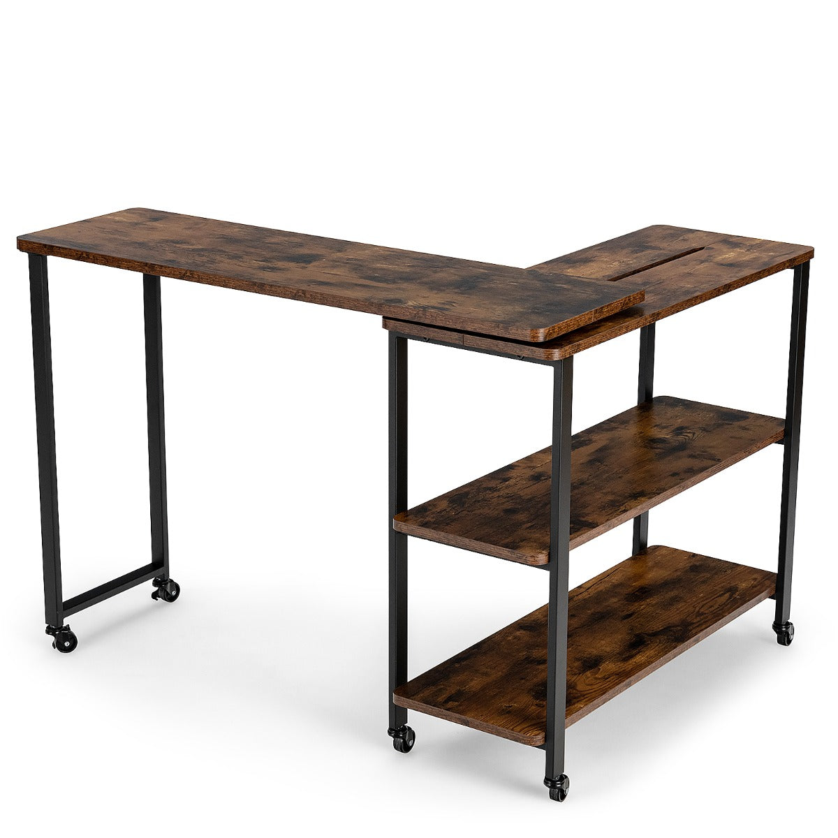 Bureau Pliable, Bureau Ordinateur, Bureau Informatique, Bureau Moderne, Table de Bureau, Poste de Travail, Costway, 6