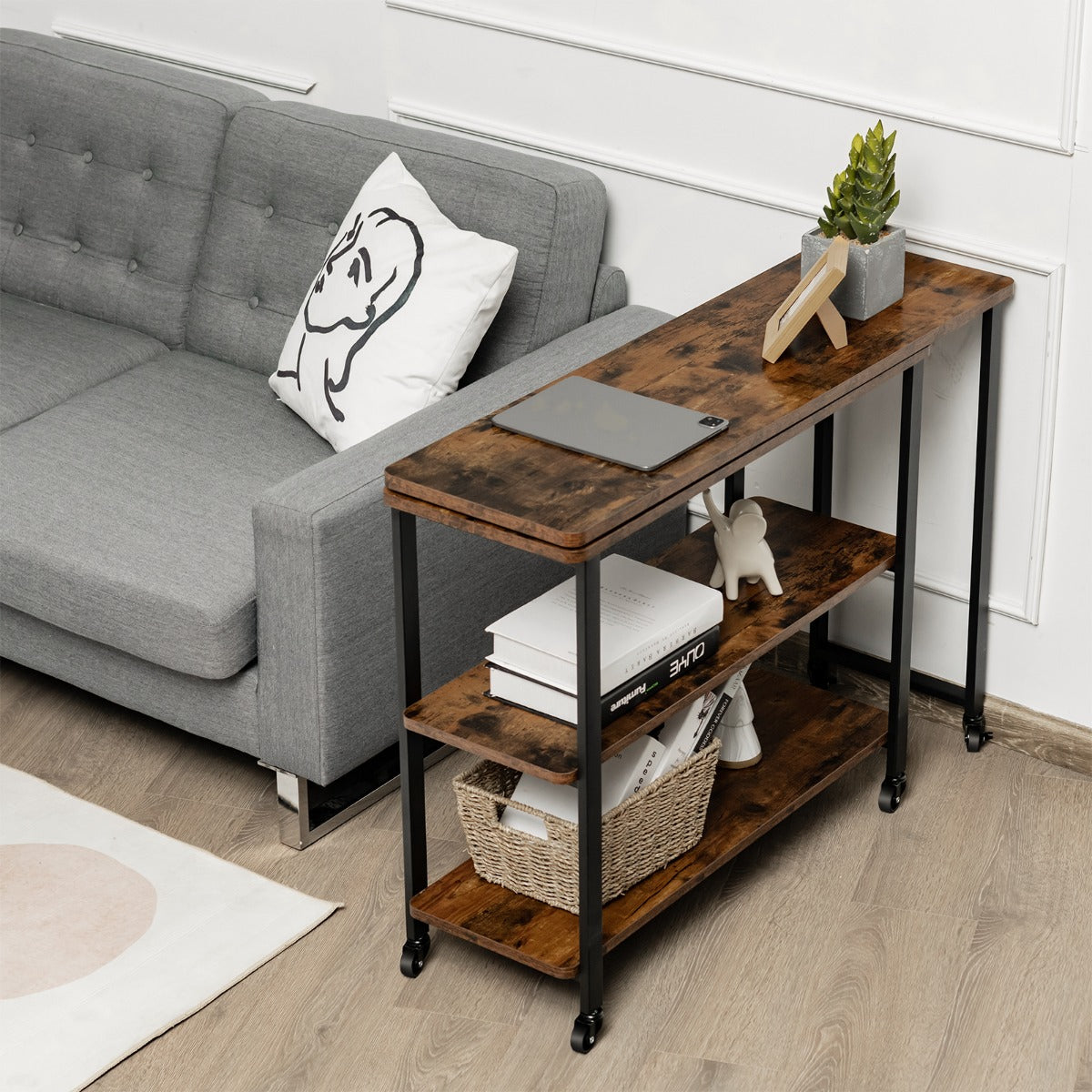 Bureau Pliable, Bureau Ordinateur, Bureau Informatique, Bureau Moderne, Table de Bureau, Poste de Travail, Costway, 3