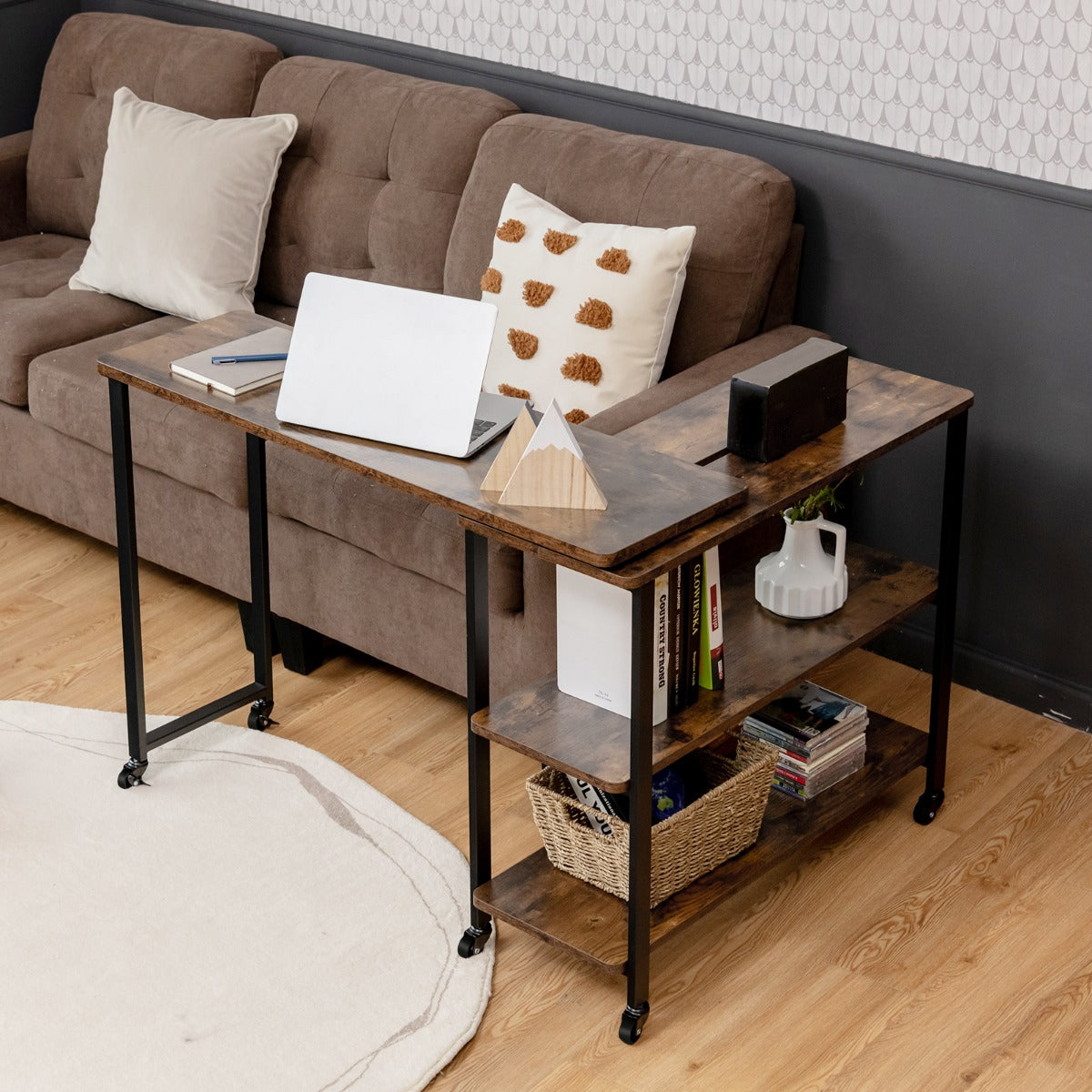 Bureau Pliable, Bureau Ordinateur, Bureau Informatique, Bureau Moderne, Table de Bureau, Poste de Travail, Costway, 4